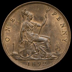 1892 Queen Victoria Bun Head Penny Reverse