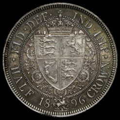1896 Queen Victoria Veiled Head Silver Half Crown Reverse