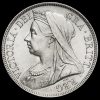 1897 Queen Victoria Veiled Head Silver Half Crown Obverse