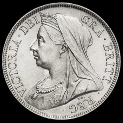 1897 Queen Victoria Veiled Head Silver Half Crown Obverse
