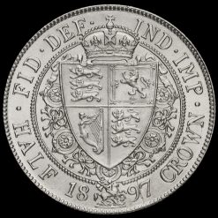 1897 Queen Victoria Veiled Head Silver Half Crown Reverse