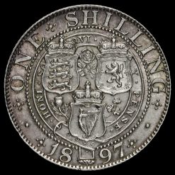 1897 Queen Victoria Veiled Head Silver Shilling Reverse