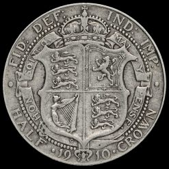 1910 Edward VII Silver Half Crown Rerverse