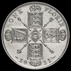 1911 George V Silver Florin Reverse
