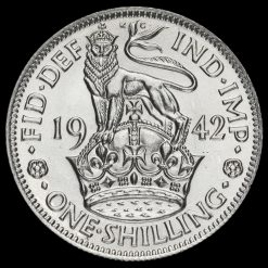1942 George VI Silver English Shilling Reverse