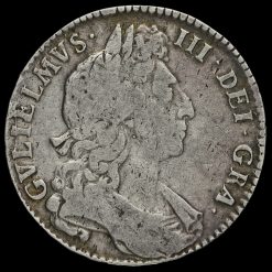 1697 William III Early Milled Silver Half Crown Obverse