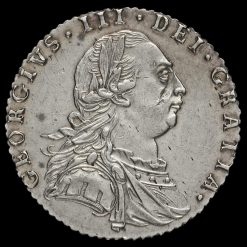 1787 George III Early Milled Silver Sixpence Obverse