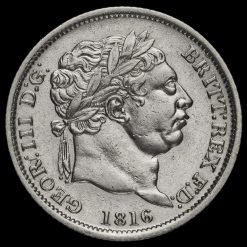1816 George III Milled Silver Shilling Obverse