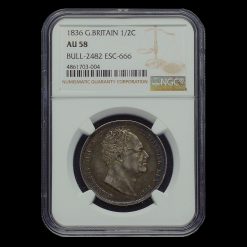 1836 William IV Milled Silver Half Crown NGC AU 58