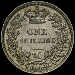 1842 Queen Victoria Young Head Silver Shilling Reverse