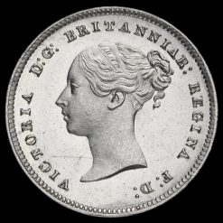 1859 Queen Victoria Young Head Silver Maundy Fourpence Obverse
