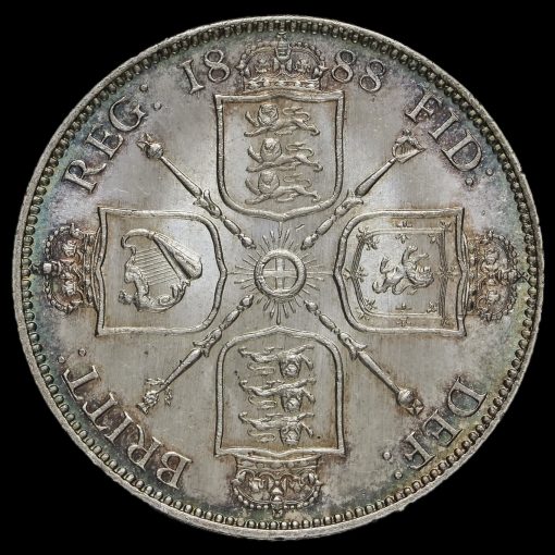 1888 Queen Victoria Jubilee Head Silver Florin Reverse