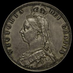 1888 Queen Victoria Jubilee Head Silver Half Crown Obverse