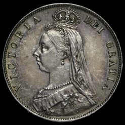 1888 Queen Victoria Jubilee Head Silver Half Crown Obverse