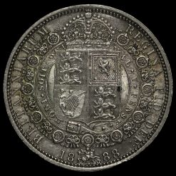 1888 Queen Victoria Jubilee Head Silver Half Crown Reverse