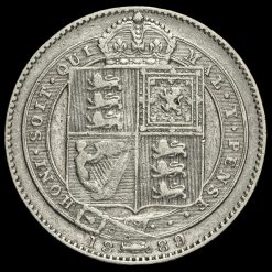 1889 Queen Victoria Jubilee Small Head Silver Shilling Reverse