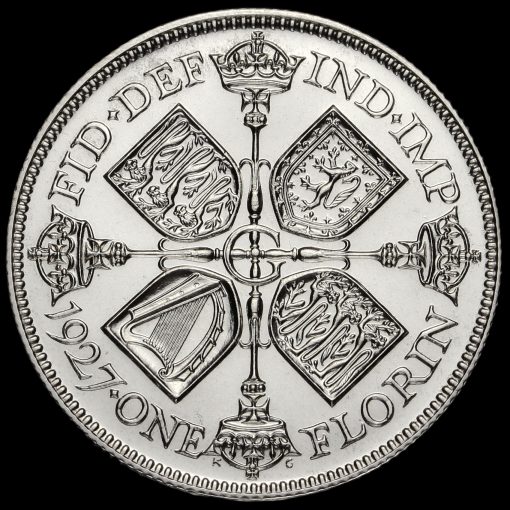 1927 George V Silver Proof Florin Reverse