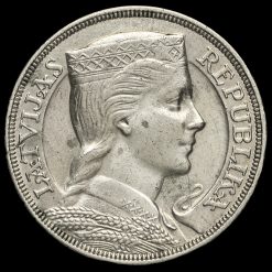 Latvia 1931 Silver 5 Lati Obverse