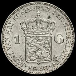Netherlands 1940 Wilhelmina Silver 1 Gulden Reverse