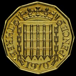 1970 Elizabeth II Proof Threepence Reverse