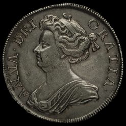 1713 Queen Anne Early Milled Silver Half Crown Obverse