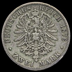 German States, Prussia 1876 A Wilhelm I Silver 2 Mark Reverse