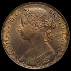 1881 H Queen Victoria Bun Head Penny Obverse