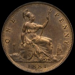 1881 H Queen Victoria Bun Head Penny Reverse