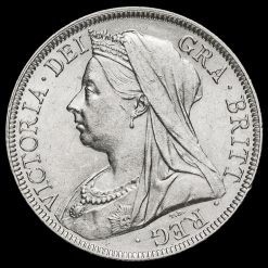 1898 Queen Victoria Veiled Head Silver Half Crown Obverse