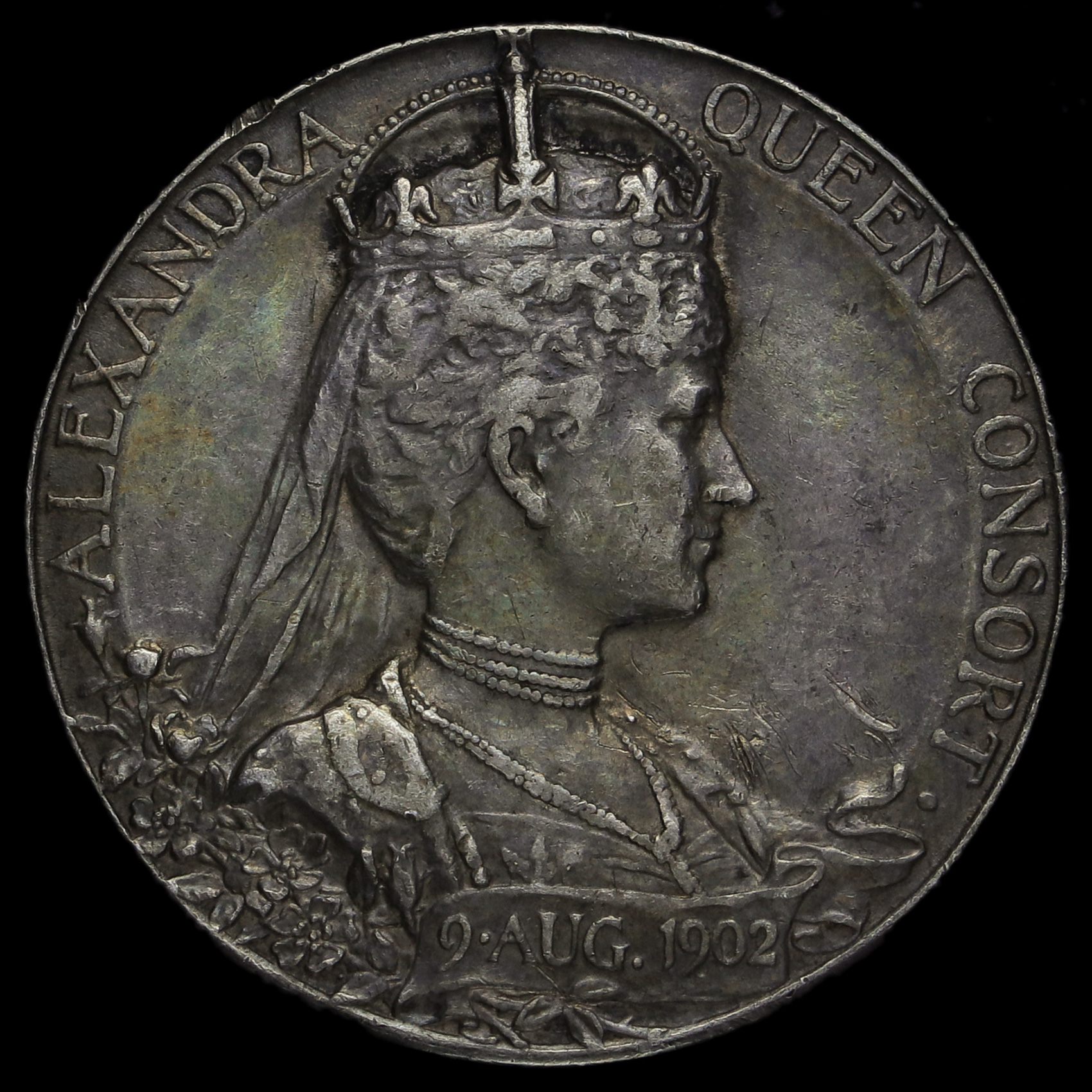 1902 Edward VII Coronation Official Silver Medal Reverse
