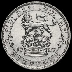 1927 George V Silver Sixpence Reverse