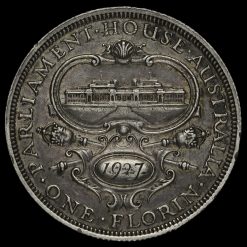 Australia 1927 George V Parliament House Silver Florin Reverse