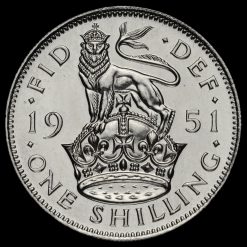 1951 George VI Proof English Shilling Reverse