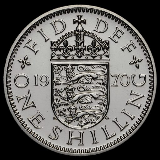 1970 Elizabeth II Proof English Shilling Reverse