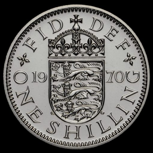 1970 Elizabeth II Proof English Shilling Reverse