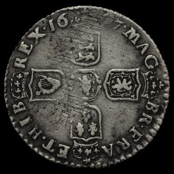 1697 William III Early Milled Silver Sixpence Reverse