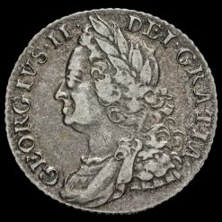 1758 George II Early Milled Silver Shilling Obverse