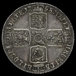 1758 George II Early Milled Silver Shilling Reverse