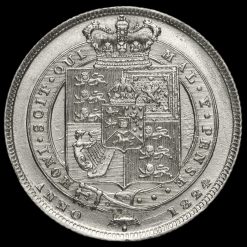 1824 George IV Milled Silver Shilling Reverse