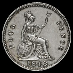 1848/6 Queen Victoria Silver Fourpence / Groat Reverse