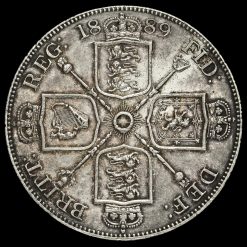 1889 Queen Victoria Jubilee Head Silver Double Florin Reverse