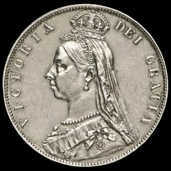 1889 Queen Victoria Jubilee Head Silver Half Crown Obverse