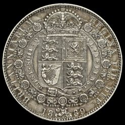 1889 Queen Victoria Jubilee Head Silver Half Crown Reverse