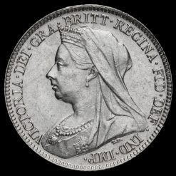 1895 Queen Victoria Veiled Head Silver Sixpence Obverse