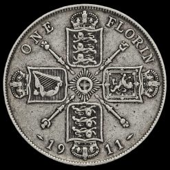 1911 George V Silver Florin Reverse