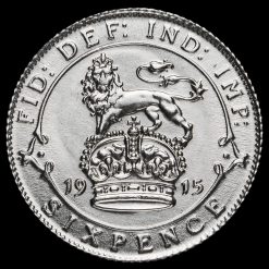 1915 George V Silver Sixpence Reverse
