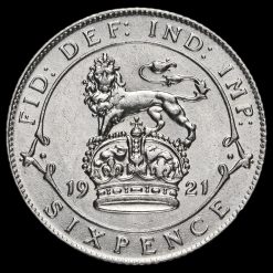 1921 George V Silver Sixpence Reverse