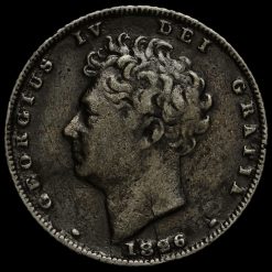 1826 George IV Bare Head Milled Silver Sixpence Obverse