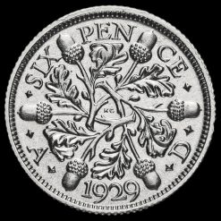 1929 George V Silver Sixpence Reverse