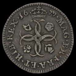 1677 Charles II Early Milled Silver Maundy Fourpence Reverse